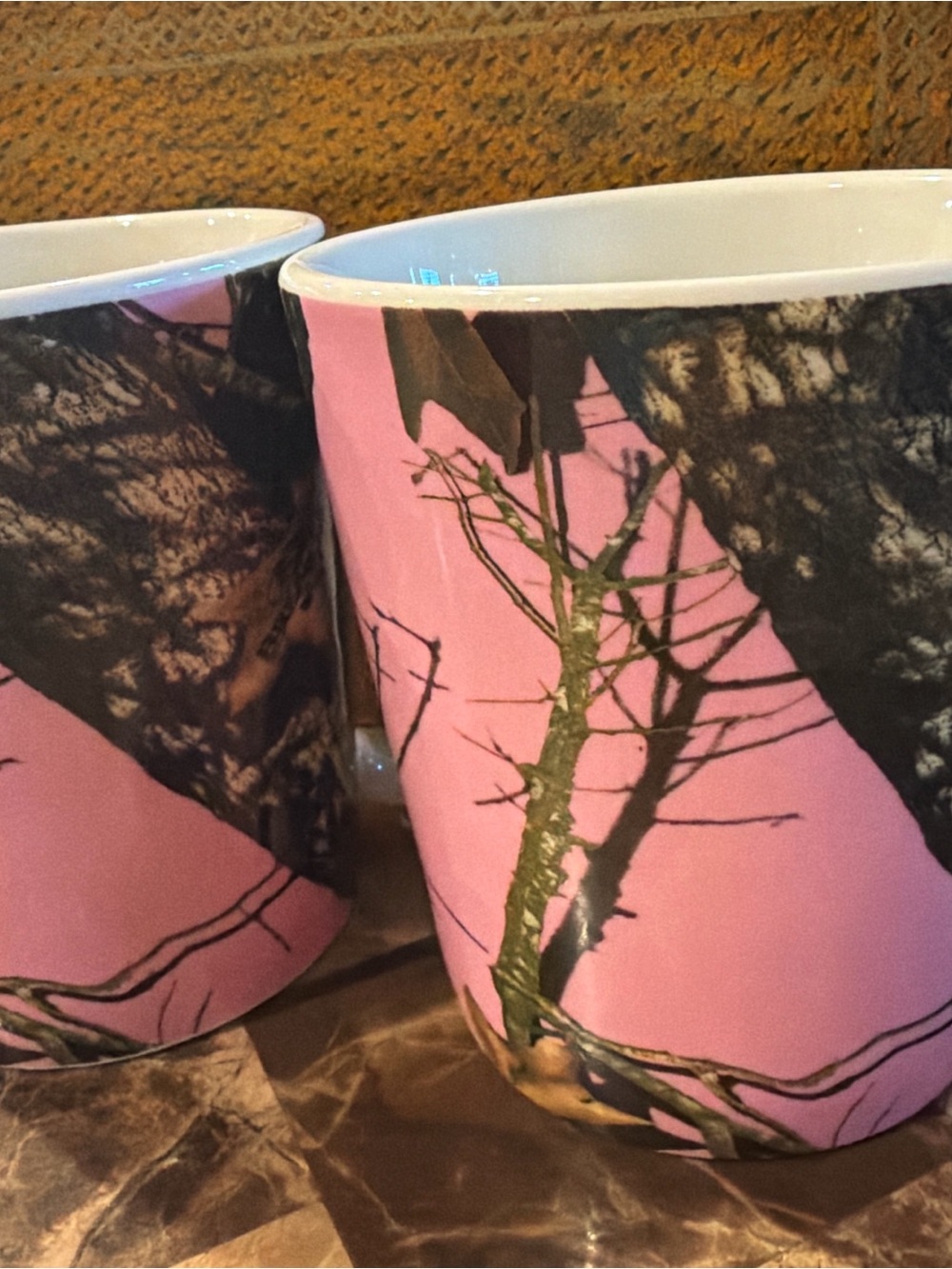 Set of two Mossy Oak Pink Camo Mug Break Up Camouflage Graphic